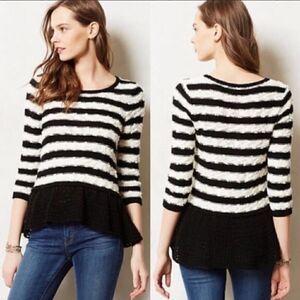 Anthropologie Knitted & Knotted Striped Sweater S